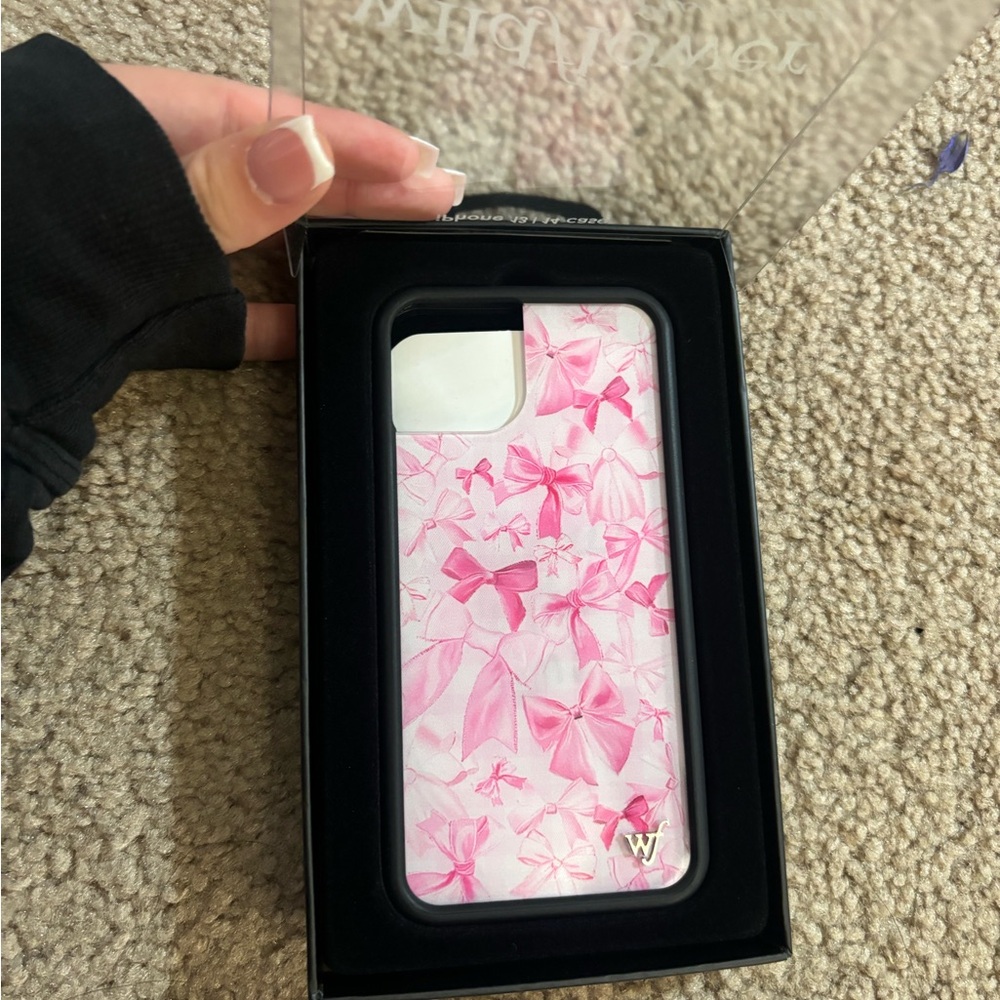 Brand New Pink Bow Pattern Wildflower Phone Case